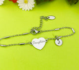 Daughter Bracelet, Stainless Steel Heart Bracelet, Daughter Jewelry, Personalized Gifts Best Christmas Gift for Daughter, D270