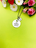 Silver No Matter Where Necklace Personalized Customized Monogram Jewelry, D352