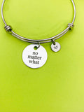 Silver No Matter What Bracelet Personalized Customized Monogram Jewelry, D356