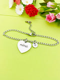 Best Christmas Gift for Nina, Stainless Steel Nina Bracelet Personalized Customized Monogram Jewelry, D360