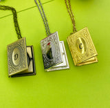 Best Christmas Gift Miniature Book Locket Necklace Personalized Customized Monogram Jewelry, D320