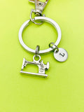 Personalized Sewing Machine Keychain, Initial Charm, Seamstress Gift