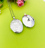Flower Locket Necklace, Keepsake Photo Frame Charm, D326