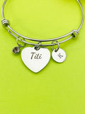 Stainless Steel Heart Titi Bracelet D009