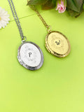 Christmas Gift for Mom, Grandmother, Great Grandma, Aunt, Nana, Gold Locket Necklace, Keepsake Photo Frame Charm, D319