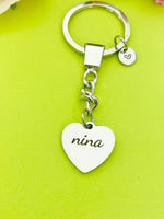 Best Christmas Gift for Nina, Stainless Steel Nina Keychain, Nina Jewelry Personalized Customized Monogram Jewelry, D332