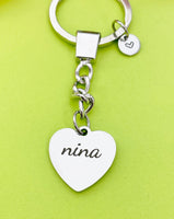 Best Christmas Gift for Nina, Stainless Steel Nina Keychain, Nina Jewelry Personalized Customized Monogram Jewelry, D332