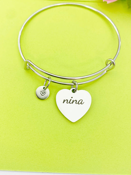 Best Christmas Gift for Nina, Stainless Steel Nina Bracelet, Nina Jewelry, Personalized Customized Monogram Jewelry, D333