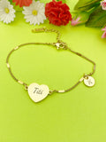 Best Christmas Gift for Titi, Gold Titi Bracelet, Stainless Steel Titi, Personalized Customized Monogram Jewelry, D335