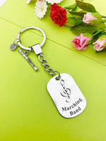 Best Christmas Gift for School Marching Band, Flute Keychain, Music Instrument Flute Personalized Customized Jewelry, D340