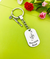 Best Christmas Gift for School Marching Band, Flute Keychain, Music Instrument Flute Personalized Customized Jewelry, D340