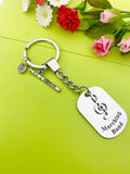 Best Christmas Gift for School Marching Band, Flute Keychain, Music Instrument Flute Personalized Customized Jewelry, D340