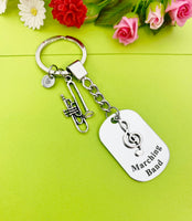 Trumpet Keychain, Music Instrument Best Christmas Gift for School Marching Band, Personalized Customized Jewelry, D342