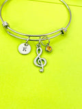 Treble Music Note Bracelet, Silver Treble Note Charm, Music Teacher Gift, Music Melody Charm, Personalized Gift, N1706