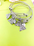 Pizza Slice Bracelet, Personalized Initial Charm, Best Friend Gift