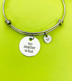 Silver No Matter What Bracelet Personalized Customized Monogram Jewelry, D356