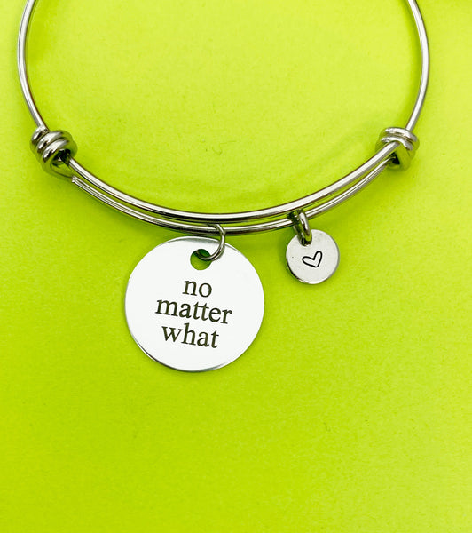 Silver No Matter What Bracelet Personalized Customized Monogram Jewelry, D356