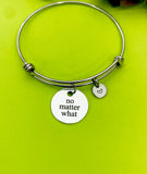 Silver No Matter What Bracelet Personalized Customized Monogram Jewelry, D356