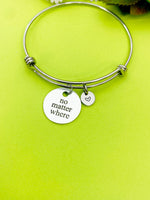 Silver No Matter Where Bracelet Personalized Customized Monogram Jewelry, D358