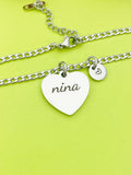 Best Christmas Gift for Nina, Stainless Steel Nina Bracelet Personalized Customized Monogram Jewelry, D360