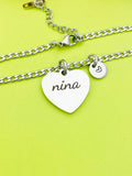 Best Christmas Gift for Nina, Stainless Steel Nina Bracelet Personalized Customized Monogram Jewelry, D360