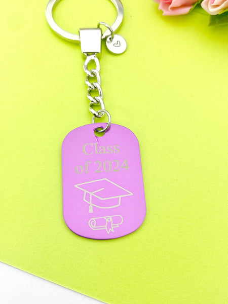 Class of 2023 Graduation Keychain Personalized Customized Monogram Jewelry, D367