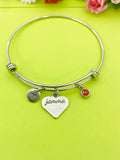Stainless Steel Heart Jamma Bracelet, Best Jamma Jewelry, Best Christmas Gift for Jamma, D369