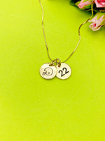 Football Fan Necklace, Gold or Silver Option Personalized Customized Monogram Made to Order Jewelry, D372