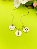 Gold or Silver Football Necklace Personalized Customized Monogram Made to Order Jewelry, D373