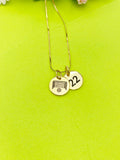 Soccer Fan Necklace, Gold or Silver Option Personalized Customized Monogram Made to Order Jewelry, D375