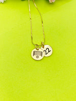 Soccer Fan Necklace, Gold or Silver Option Personalized Customized Monogram Made to Order Jewelry, D375