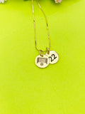 Soccer Fan Necklace, Gold or Silver Option Personalized Customized Monogram Made to Order Jewelry, D375
