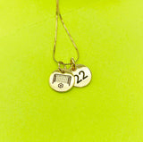 Soccer Fan Necklace, Gold or Silver Option Personalized Customized Monogram Made to Order Jewelry, D375