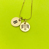 Gold or Silver Soccer Charm Necklace Personalized Customized Monogram Made to Order Jewelry, D376