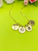 Gold or Silver Baseball Necklace Personalized Customized Monogram Made to Order Jewelry, D381