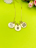 Gold or Silver Baseball Mitten Necklace Personalized Customized Monogram Made to Order Jewelry, D383