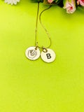 Gold or Silver Baseball Mitten Necklace Personalized Customized Monogram Made to Order Jewelry, D384