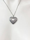 Stainless Steel Heart Flower Locket Pendant Necklace Personalized Customized Monogram Made to Order Jewelry, D390