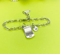 Silver Computer Laptop Bracelet Personalized Customized Monogram Made to Order Jewelry, N1910A