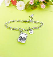 Silver Computer Laptop Bracelet Personalized Customized Monogram Made to Order Jewelry, N1910A