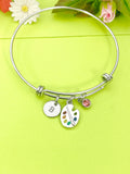 Silver Artist Palette Charm Bracelet Personalized Customized Monogram Made to Order Jewelry, N1714A