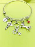 Silver Veterinarian Bracelet Personalized Customized Monogram Made to Order Jewelry, N2622