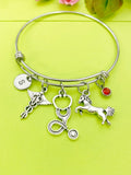 Silver Veterinarian Bracelet Personalized Customized Monogram Made to Order Jewelry, N2622