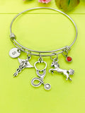 Silver Veterinarian Bracelet Personalized Customized Monogram Made to Order Jewelry, N2622