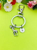 Giraffe Keychain Personalized Customized Monogram Made to Order Jewelry, N2670B