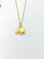 Gold Elephant Charm Necklace Personalized Customized Monogram Made to Order Jewelry, N284