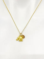 Gold Elephant Charm Necklace Personalized Customized Monogram Made to Order Jewelry, N284