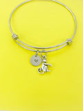 Silver Monkey Charm Bracelet Personalized Customized Monogram Made to Order Jewelry, N1456