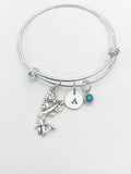 Silver Cheerleader Bracelet Personalized Customized Monogram Made to Order Jewelr, N2247