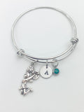 Silver Cheerleader Bracelet Personalized Customized Monogram Made to Order Jewelr, N2247